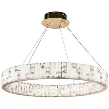Подвесной светильник Odeon Light Crossa 5072/100L золото/прозрачный/белый/металл/хрусталь/алебастр LED 100W 3700K