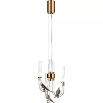 Подвесной светильник Odeon Light Lark 5431/6L золотой(под латунь)/белый градиент/беж./зеленый/ металл/стекло/керамикаLED 6W 4000K