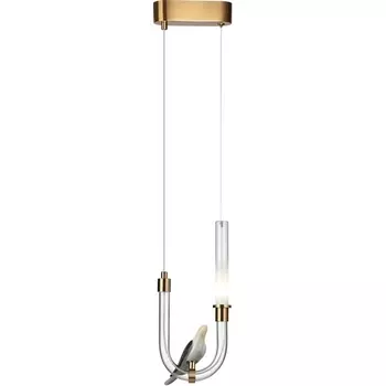 Подвесной светильник Odeon Light Lark 5431/2L золотой(под латунь)/белый градиент/беж./зеленый/ металл/стекло/керамика LED 2W 4000K