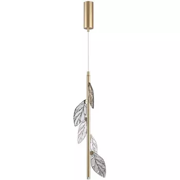 Подвесной светильник Odeon Light Listva 5445/1 матов.золото/дымч/прозрачн/коньячн/бензинов./металл/стекло 1*G4 LED*3W 12V