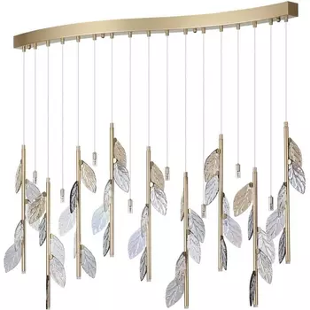 Подвесной светильник Odeon Light Listva 5445/17 матов.золото/дымч/прозрачн/коньячн/бензинов./металл/стекло 17*G4 LED*3W 12V