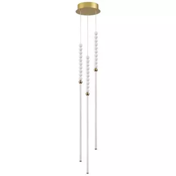 Подвесной светильник Odeon Light Monella 6639/33L металл/античная бронза/белые бусы из акрила IP20 LED 33W 3500K 220V