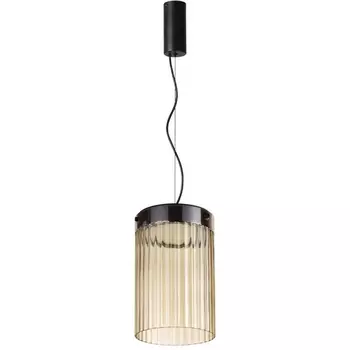 Каскадный подвесной светильник Odeon Light Pillari 5047/15L черный/светл.янтарный/металл/стекло LED 15W 4000К 1676Лм