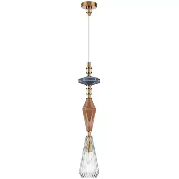 Подвесной светильник Odeon Light Terra 5414/1B античная бронза/терракот/синий/стекло/керамика E14 1*40W