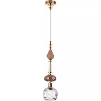 Подвесной светильник Odeon Light Terra 5414/1C античная бронза/бежев/коричнев/стекло/керамика E14 1*40W