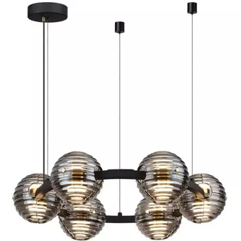 Подвесной светильник Odeon Light Troni 5041/60L черн./золото/дымчатый/металл/стекло LED 60W 4000К 1526Лм