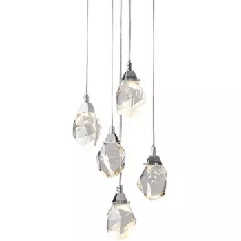 Подвесной светильник светодиодный Delight Collection Crystal rock OM820083-5C (MD-020B-5 chrome) DeLight Collection