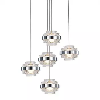 Подвесной светильник светодиодный Delight Collection Indiana MD22030002-5A chrome/clear DeLight Collection