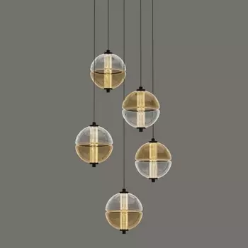 Подвесной светильник светодиодный Delight Collection MD24022079 MD24022079-5A black/amber в форме шара DeLight Collection