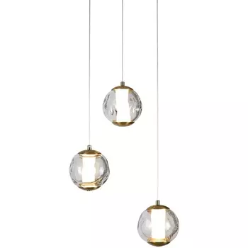 Подвесной светильник светодиодный Delight Collection OD2437 OD2437-3 gold/clear в форме шара DeLight Collection