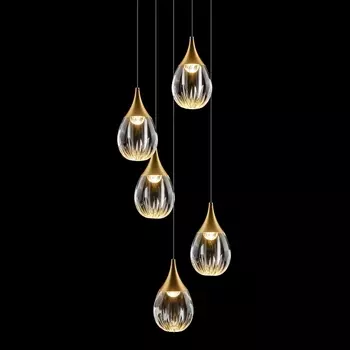 Подвесной светильник светодиодный Delight Collection Stilla MD24001004-5A gold/clear DeLight Collection