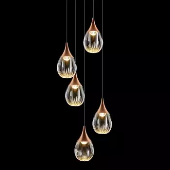 Подвесной светильник светодиодный Delight Collection Stilla MD24001004-5A copper/clear DeLight Collection