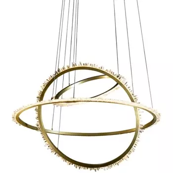 Подвесной светильник светодиодный хрустальный Delight Collection Quartz Halo MD20020154-3A satin gold DeLight Collection