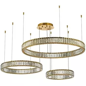 Подвесной светильник светодиодный хрустальный Dio D`arte Caneva Caneva L 1.5.80+60+40.100 G кольцо Dio D'Arte
