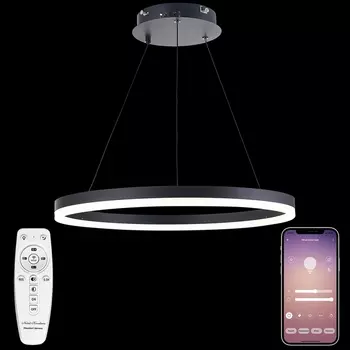 Подвесной светильник с ПДУ светодиодный LAMPS 81295, 80W, черный, Natali Kovaltseva LED LIGHT 81295 кольцо