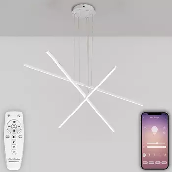 Подвесной светильник светодиодный Natali Kovaltseva Line LED LAMPS 81106/3C с пультом ДУ, моб. приложением 100W, белый, LED