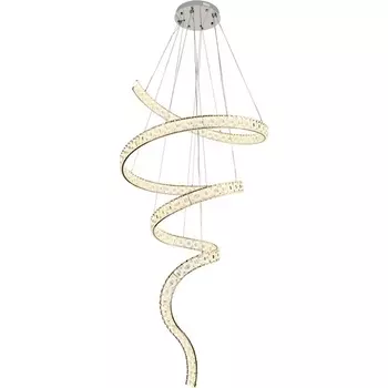 Подвесной хрустальный светильник с ПДУ светодиодный в виде спирали Stilfort Spayd 4021/09/20P