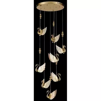 Каскадный подвесной светодиодный светильник птички с пультом Wertmark Letizia WE466.08.306