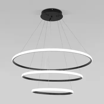 Подвесной светодиодный светильник каскадный с ПДУ 90264/3 черный Eurosvet Collars