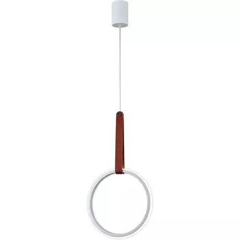 Подвесной светодиодный светильник Escada Alliance 10295/1LED White 30Вт, кожа/металл/силикон, белый кольцо