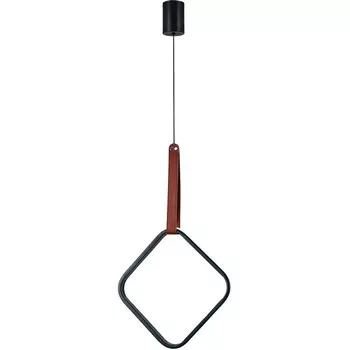 Подвесной светодиодный светильник Escada Alliance 10296/1LED Black 34Вт, кожа/металл/силикон, черный