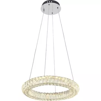 Подвесной светодиодный светильник Escada Royal 620/S LED 50Вт, 3000К-6000К, ПДУ, изменение цветовой температуры, металл/хрусталь, хром/прозрачный