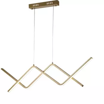 Подвесной светодиодный светильник с ПДУ Escada Zigzag 10208/S LED 50Вт, металл/силикон, золото