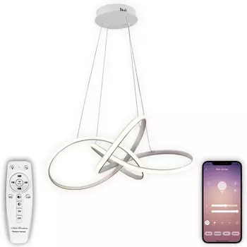 Подвесной светодиодный светильник Natali Kovaltseva INNOVATION STYLE 83147 с пультом ДУ, моб. приложением 140W, белый, LED