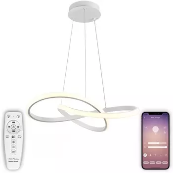 Подвесной светодиодный светильник Natali Kovaltseva INNOVATION STYLE 83144 нимб с пультом ДУ, моб. приложением 140W, белый, LED