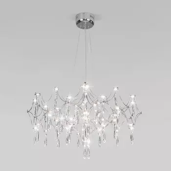 Подвесной светодиодный светильник с хрусталем и регулировкой цветовой температуры Bogate's Tense 443/1 хром