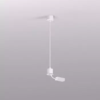 Подвод питания для подвесного монтажа трека Denkirs Smart Base TR2124-WH АС 220V, 5м, белый, алюминий