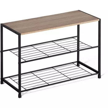 Полка для обуви SHT-SR12 черный/скандинавский орех Sheffilton