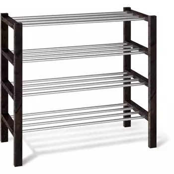 Полка для обуви SHT-SR9-4 венге/алюм.металлик Sheffilton Альберо 2956816802