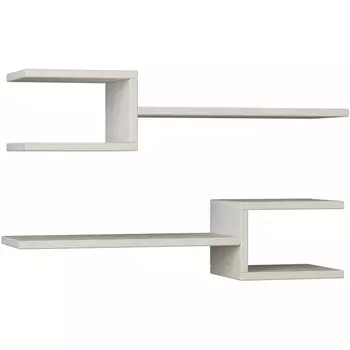 Полка прямая FORK SHELF SET LEVE (ЛДСП/Белый) арт.LEV00894