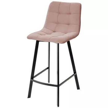 Полубарный стул розовый #15, велюр / черный каркас (H=66cm) M-City CHILLI-QB 461MC04310