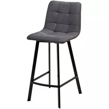 Полубарный стул CHILLI-QB SQUARE серый #27, велюр/ черный каркас (H=66cm) М-City (арт.461MC05901) M-City