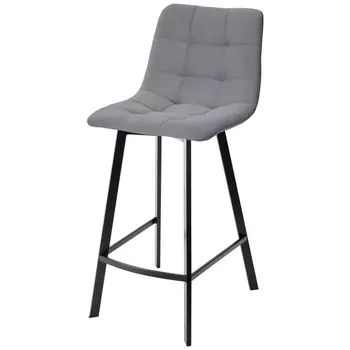 Полубарный стул серый #27, велюр / черный каркас (H=66cm) M-City CHILLI-QB 461MC04313