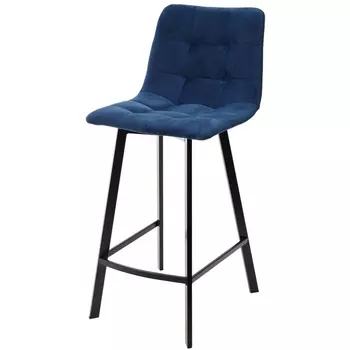 Полубарный стул синий #29, велюр / черный каркас (H=66cm) M-City CHILLI-QB 461MC04046