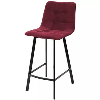 Полубарный стул винный #16, велюр / черный каркас (H=66cm) M-City CHILLI-QB 461MC04311