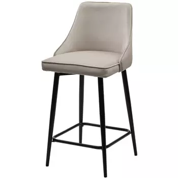 Полубарный стул H-06 Бежевый, велюр / черный каркас, поворот.360 град., M-City 688M05130