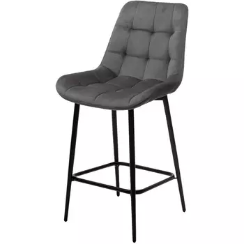 Полубарный стул ХОФМАН, цвет H-18 Графитовый, велюр / черный каркас H=63cm M-City ХОФМАН 688M05054