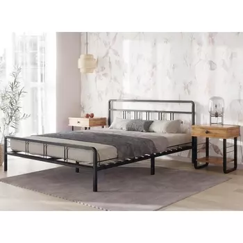 Полутораспальная кровать Woodville Рейк 120х200 черная 403023