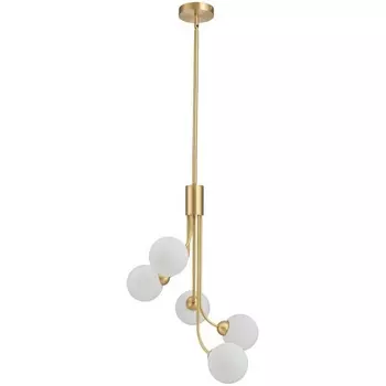 Потолочая люстра на штанге Belfast Bryson L-8130-5A BR GL (плафоны шарики)