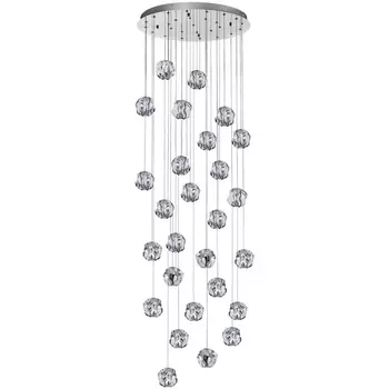 Потолочная каскадная люстра Odeon Light Jemstone 5084/120L хром/прозрачный/металл/акрил LED 120W 4000K 6000Лм