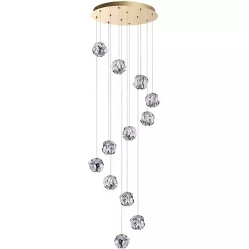 Потолочная каскадная люстра Odeon Light Jemstone 5085/60L золото/прозрачный/металл/акрил LED 60W 4000K 2800Лм