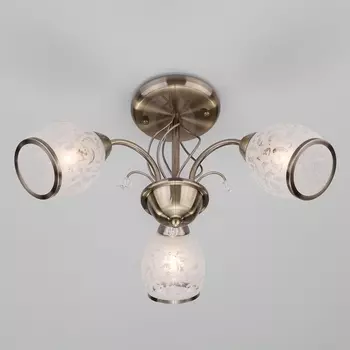 Потолочная люстра 30026/3 античная Eurosvet 30026 бронза лепестки