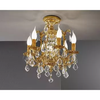 Потолочная люстра с хрусталем Nervilamp 855 855/6+1PL подсвечник