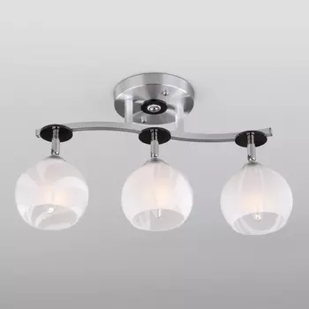 Потолочная люстра 9643/3 алюминий/белый Eurosvet 9643 серебро / белый