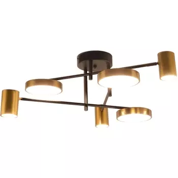 Потолочная люстра диммируемая Kink Light Рапис 07645-6D,19(20) черный/бронза Led 3*12W+3*16W с пультом ДУ