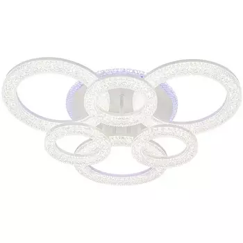 Потолочная люстра (+ночной режим) с пультом Escada Alunit 10281/6LED 182Вт, металл/акрил, белый